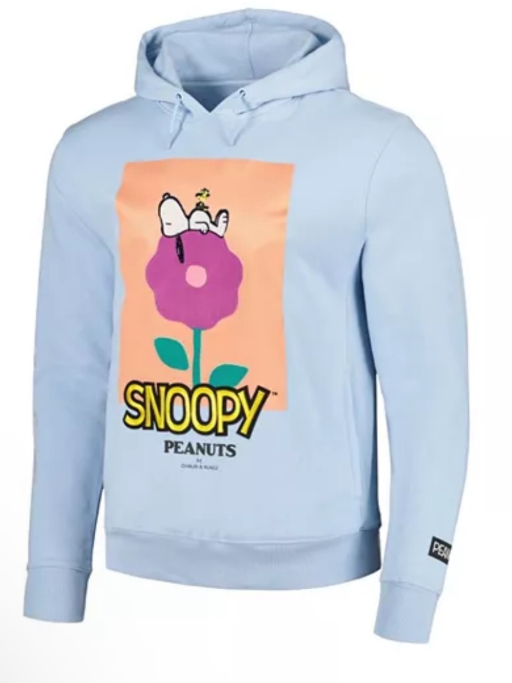 Peanuts Light Blue Snoopy Floral Crewneck hoodie Sweatshirt! Quality! XL
